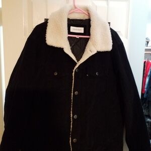 Calvin Klein Men's Black Sherpa Collar Jacket